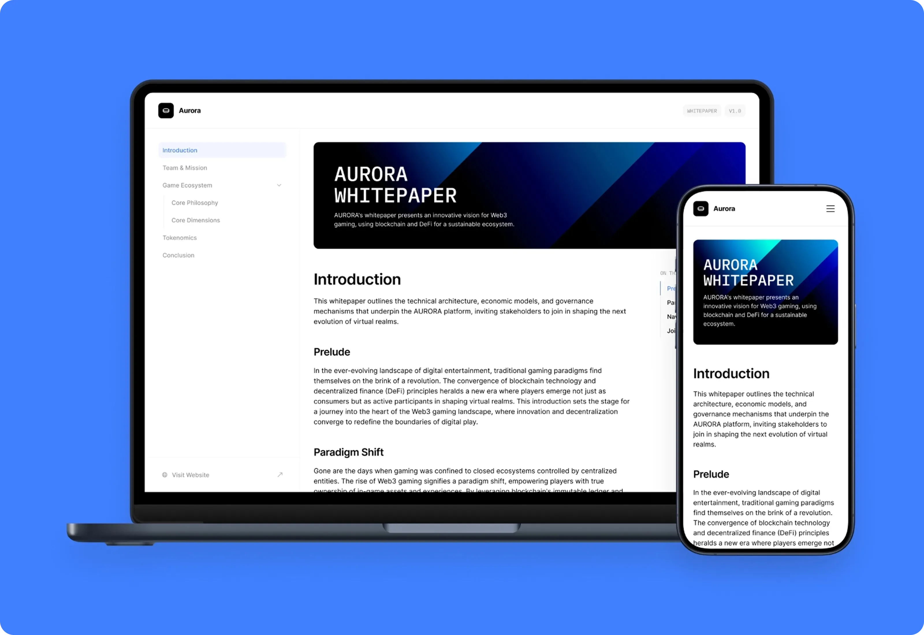 Aurora Docs — Whitepaper Website